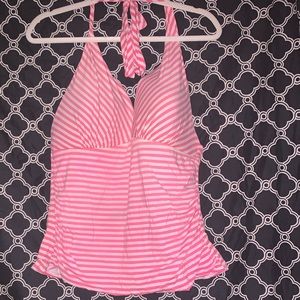 PINK AND WHITE SWIM TOP